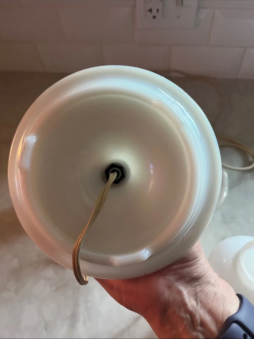 Vintage Milk Glass atomic starburst  Electric Table Lamps (2)